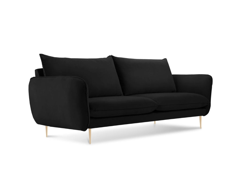 Cosmopolitan Design - Divano "Vienna" 2 posti in velluto nero 