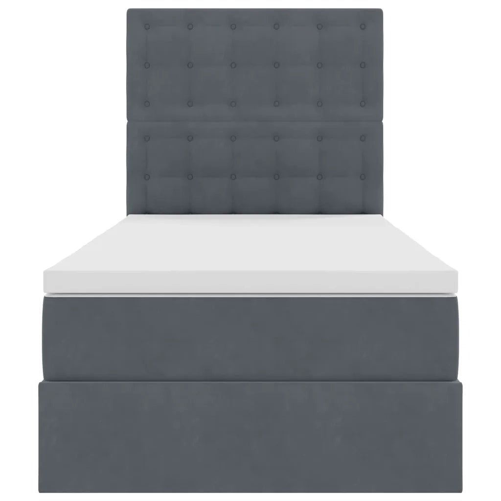 Letto con contenitore e materasso Grigio scuro 90 x 200 cm 3372124