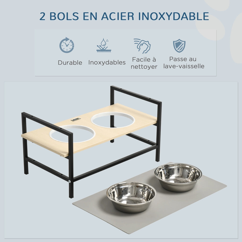 Ciotola per Cane Regolabile in Altezza ¨C zephmum ¨C Acciaio, 2 Pezzi, 11-32 cm