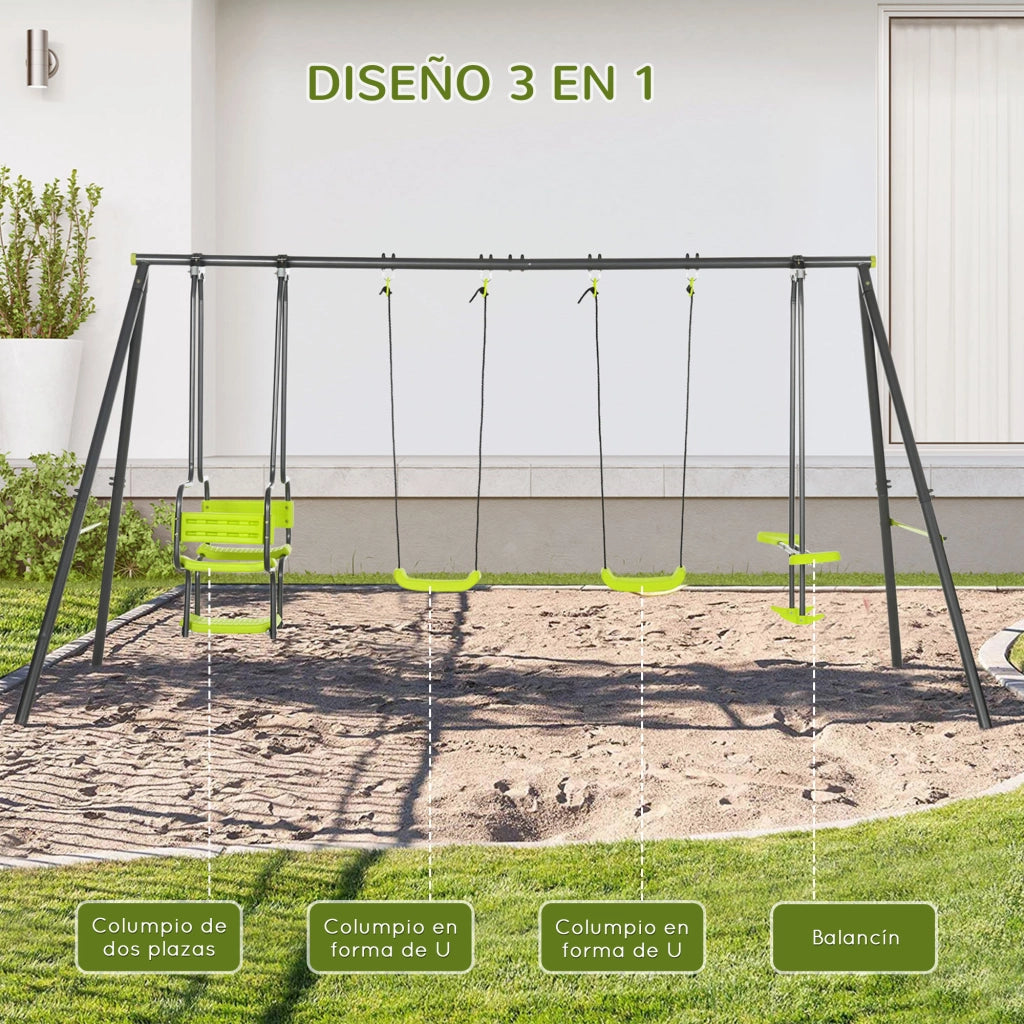 Altalena per Bambini ¨C Minimal ¨C Verde 355x184x186 cm