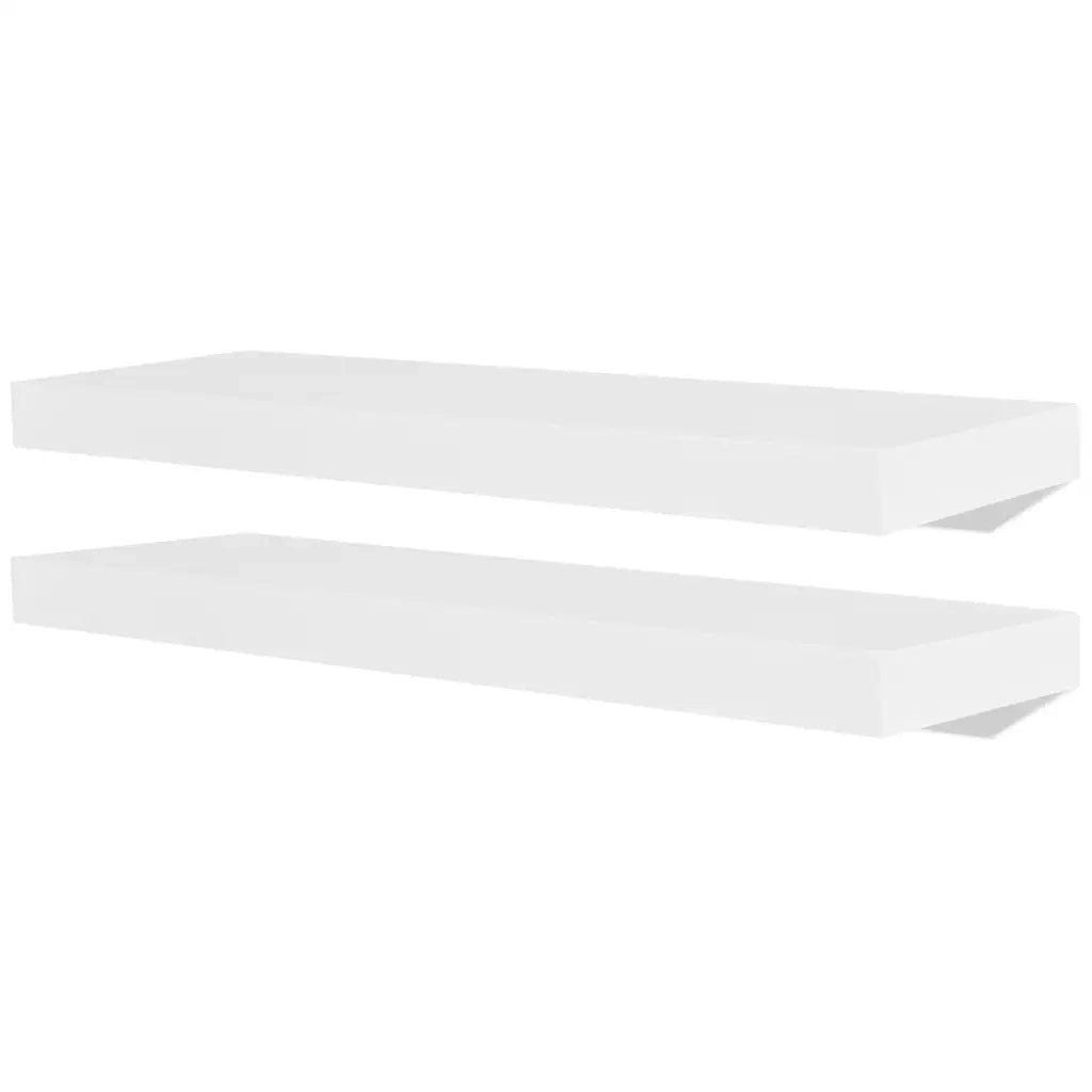 Mensole a Muro Bianche 2 pz in MDF per Libri/DVD 242183