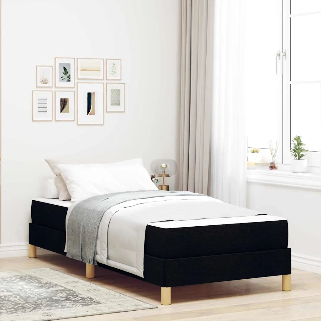 Letto a molle con materasso Nero 100 x 200 cm Tessuto 3398544