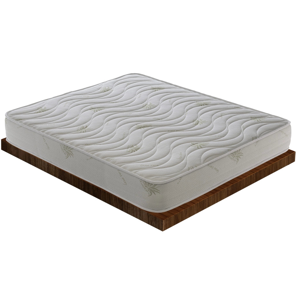 Materasso Piazza e Mezza 140x200 Alto 25 cm - Aloe Vera – Ortopedico – Alta densità – Onda Massaggiante - Massimo Comfort