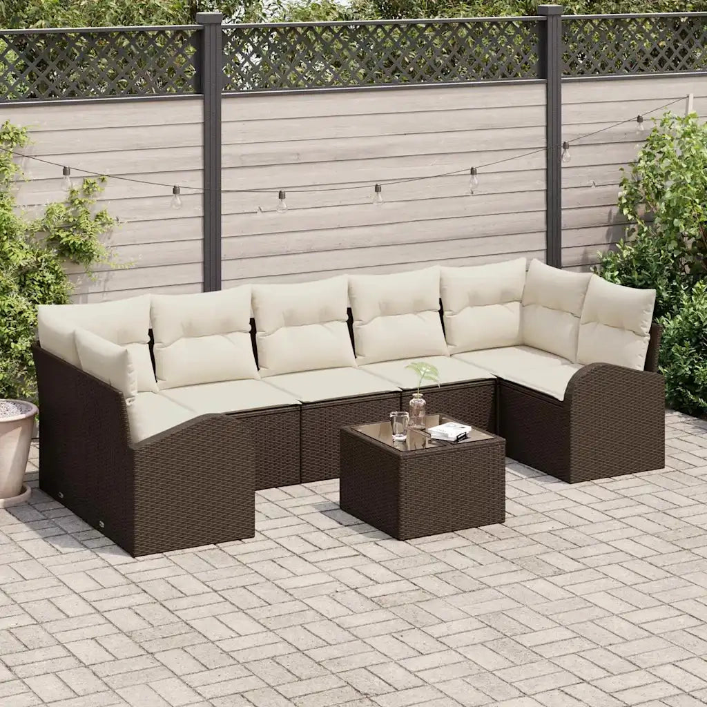 Set Divano da Giardino Marrone 55 x 55 x 37 cm polyrattan 3345958