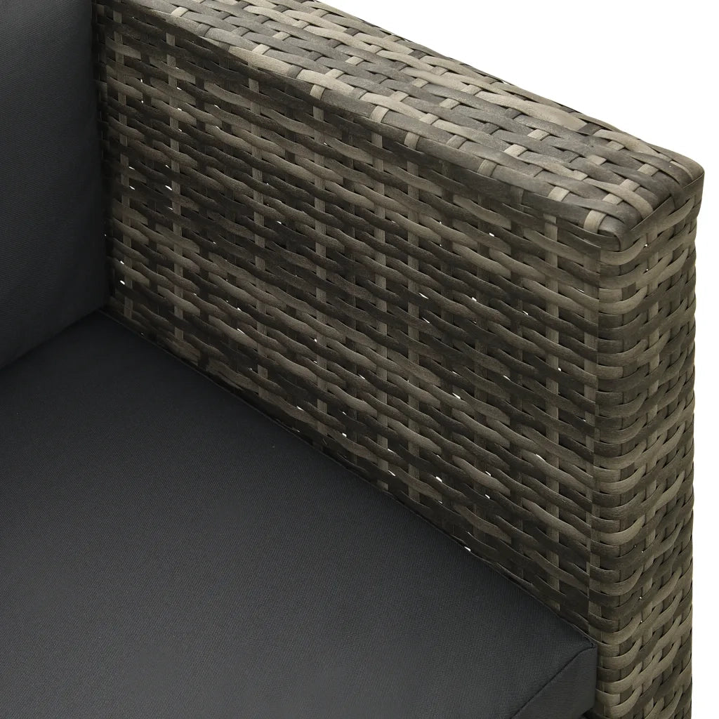 Set Divani da Giardino 4 pz con Cuscini in Polyrattan Grigio 313130
