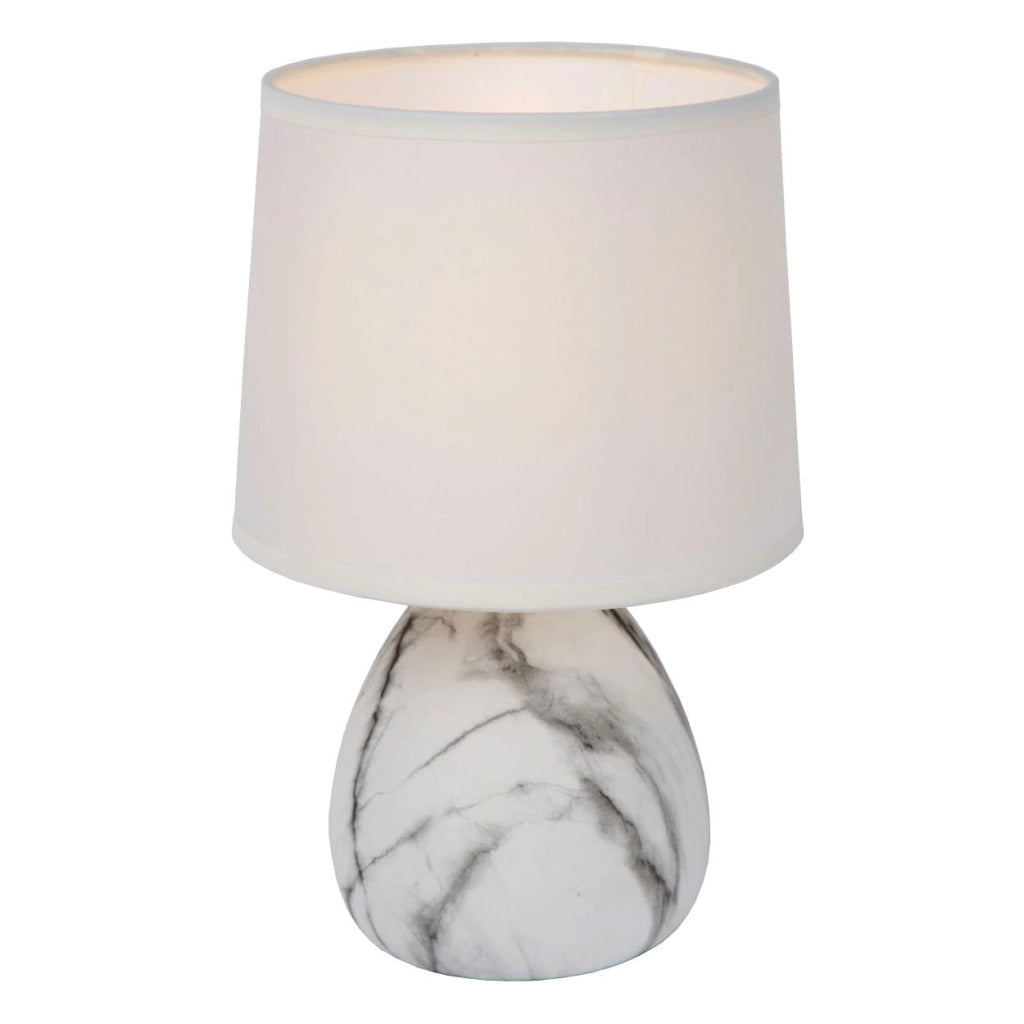 Lampada da tavolo Lucide Marmo bianca E14 40W 25,5cm