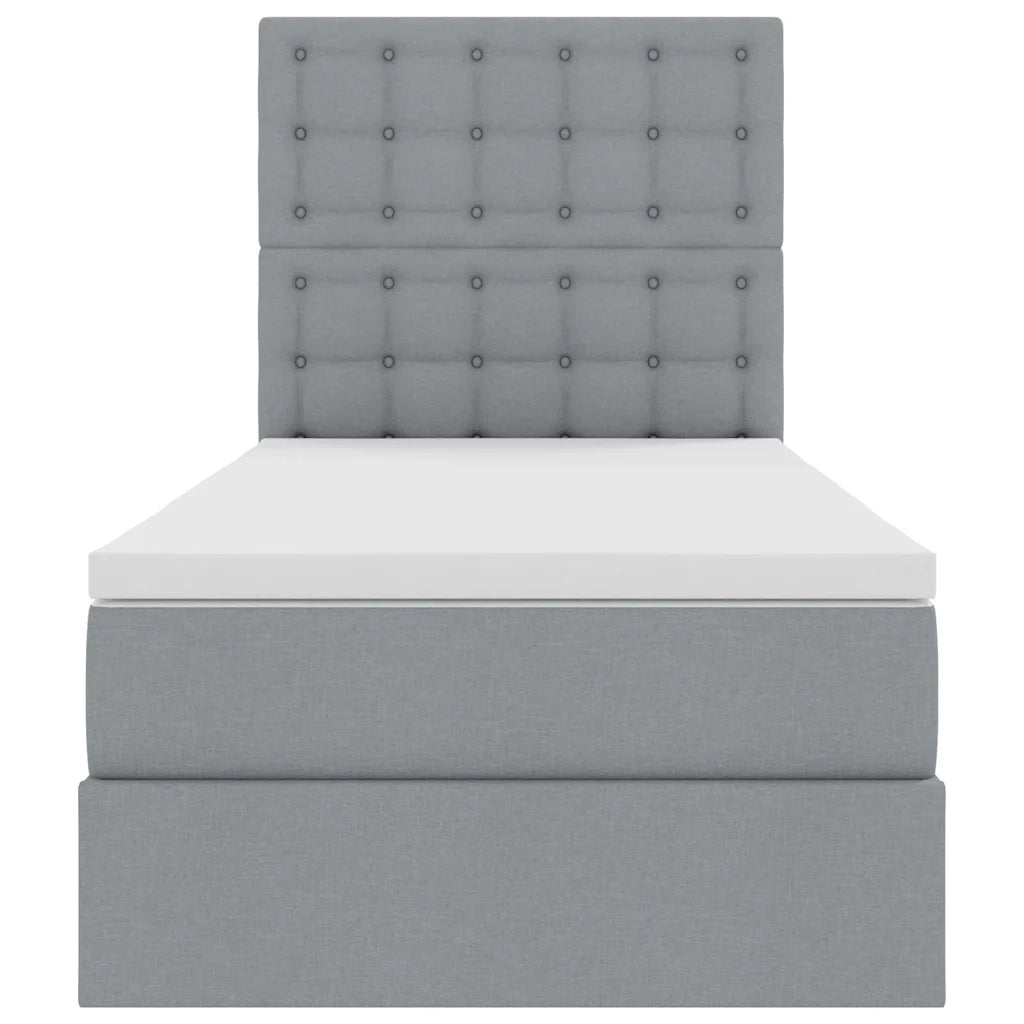Letto con contenitore e materasso Grigio chiaro 100 x 200 cm 3371886