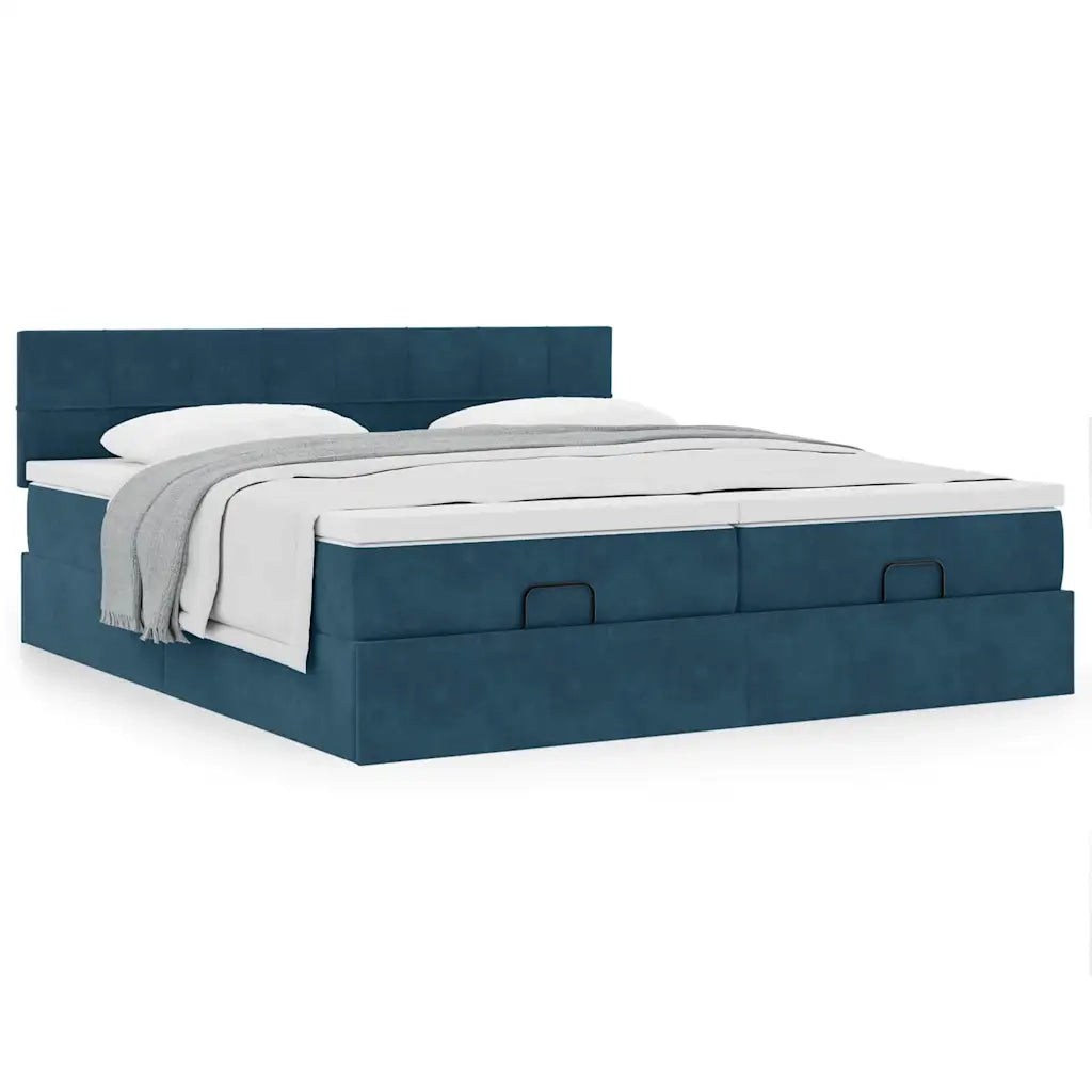 Struttura Letto Pouf con Materassi 180x200 cm Velluto 3312078