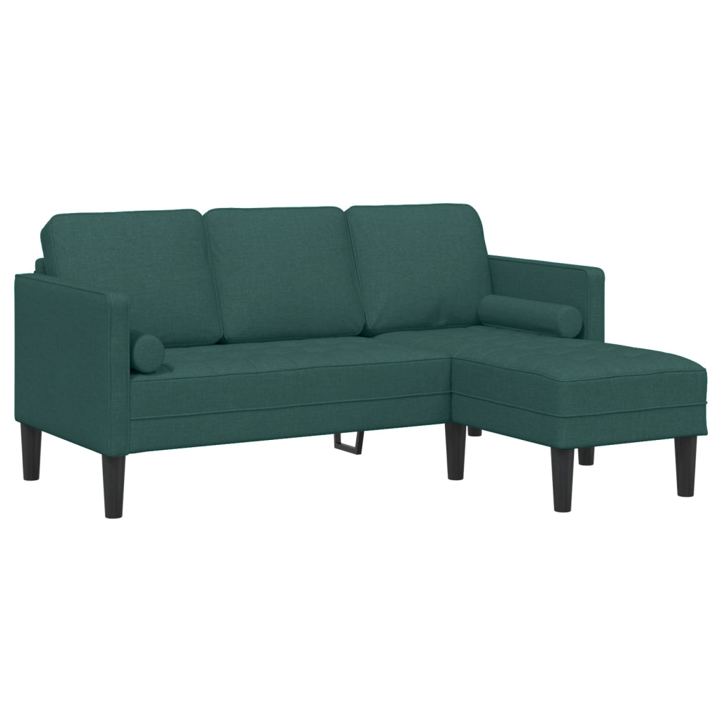 Divano angolare 3 posti  Verde scuro 160 cm in tessuto