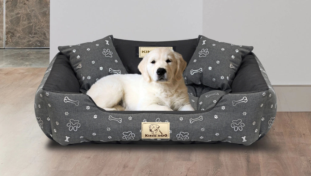 AIO FACTORY 75x65 cm KINGDOG Cuccia per cani impermeabile personalizzabile Silver Bones
