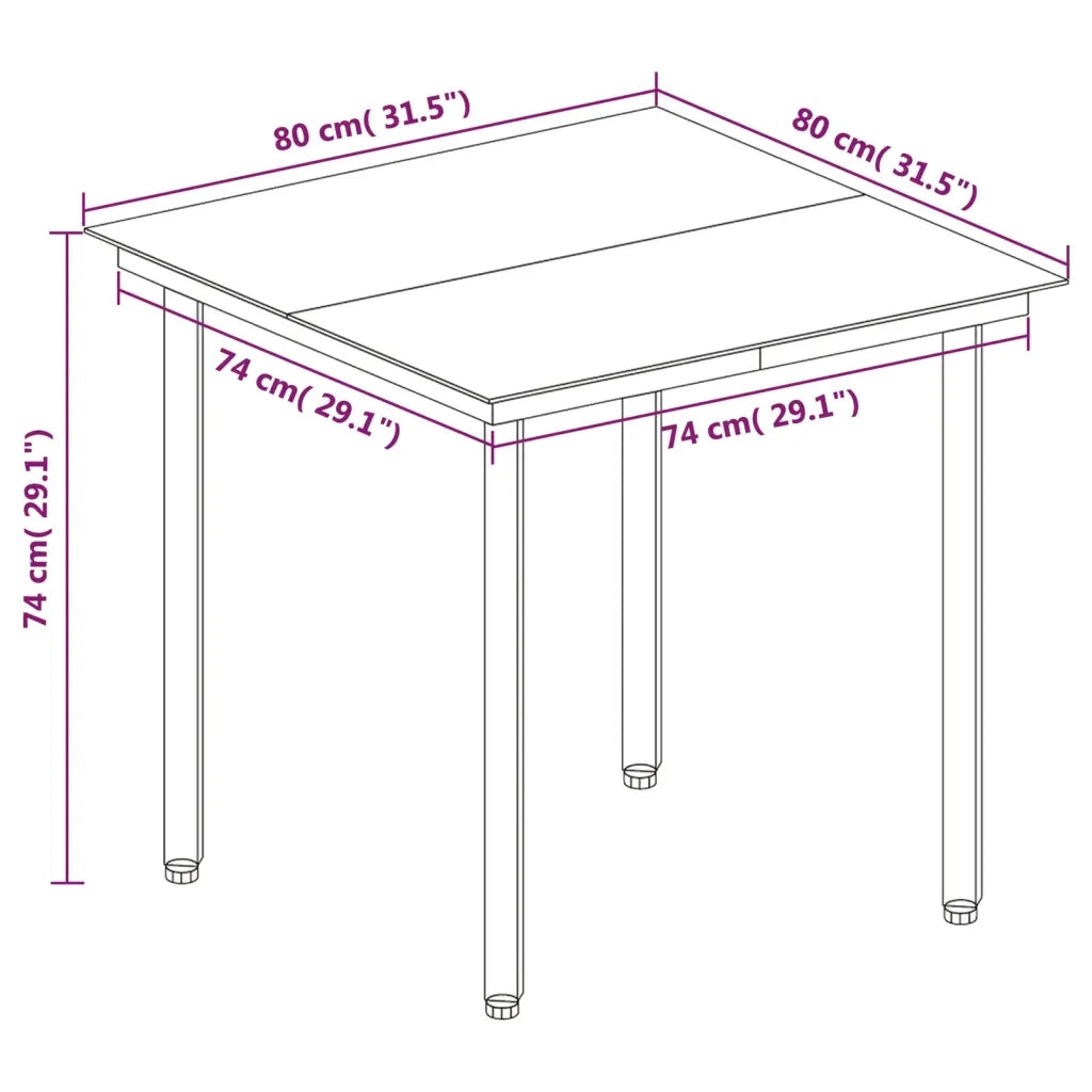 Set da Pranzo da Giardino 5 pz e Cuscini in Polyrattan Nero 3099704