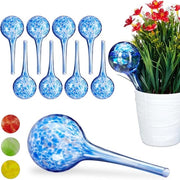 Due getti per piante e fiori - aiuto per ufficio e vacanza - Ø 6 cm - vetro blu
