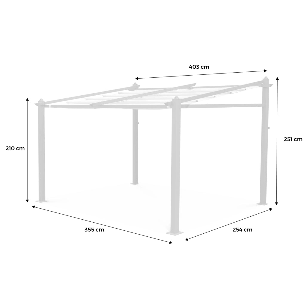 Tela del tetto per pergola 3x4m, talpa