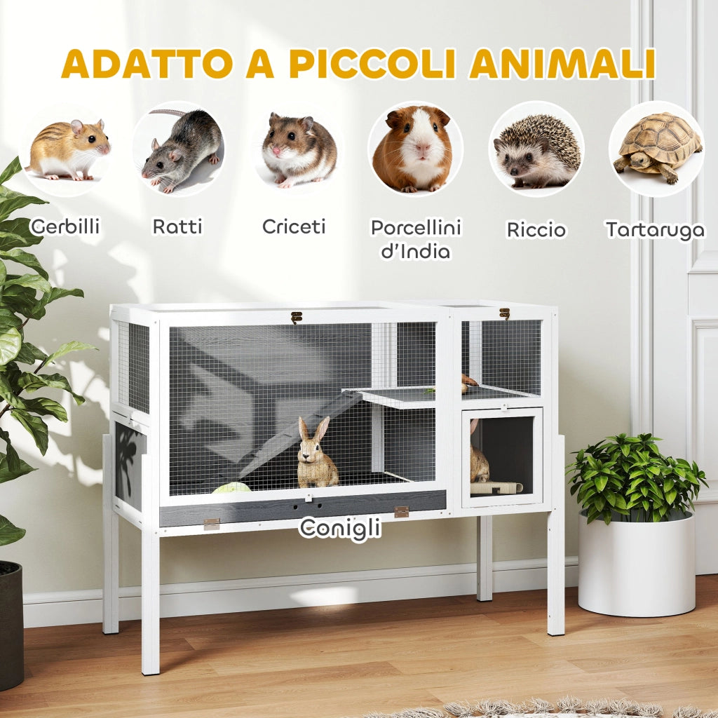 Gabbia per Conigli e Criceti da Interno ¨C zephmum ¨C Grigio