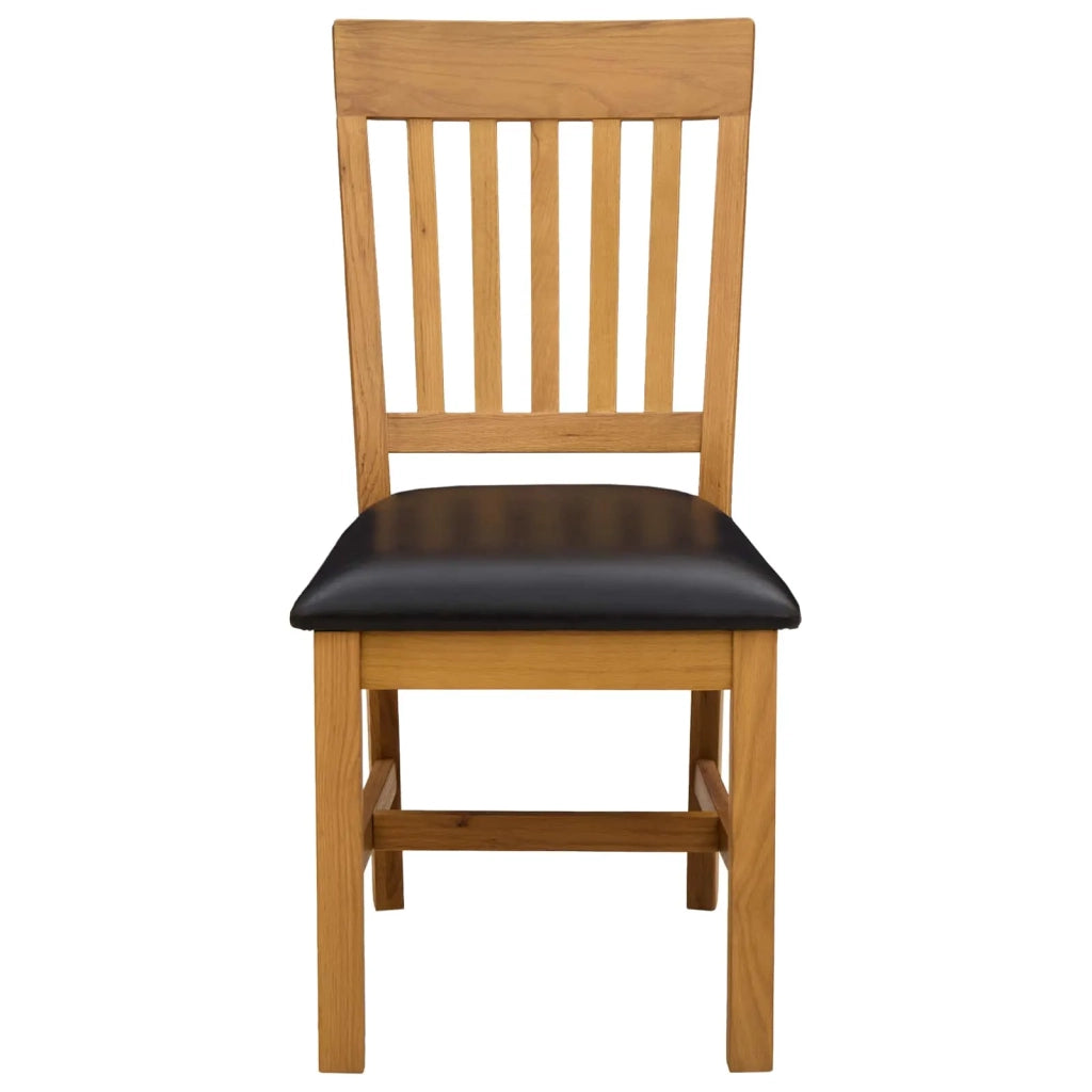 Sedia da pranzo 2 pcs Legno di Quercia Massello Nero 42039157