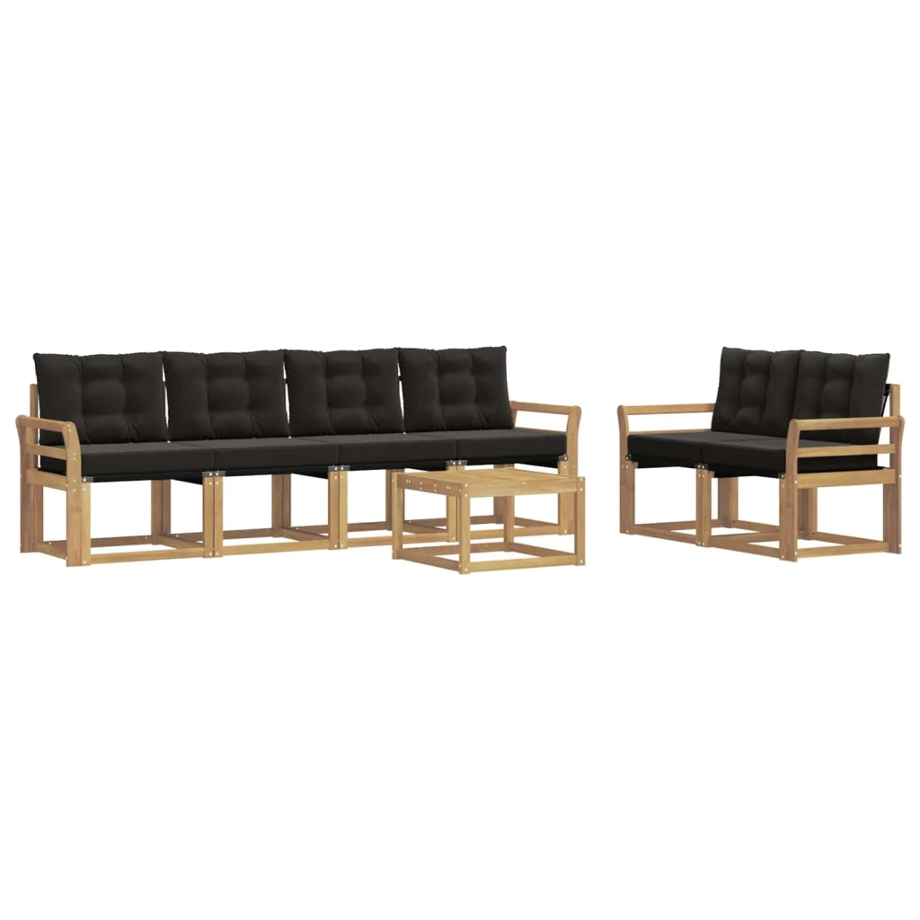 Set di divani da esterno 7 pz Bianco e Nero 3389238