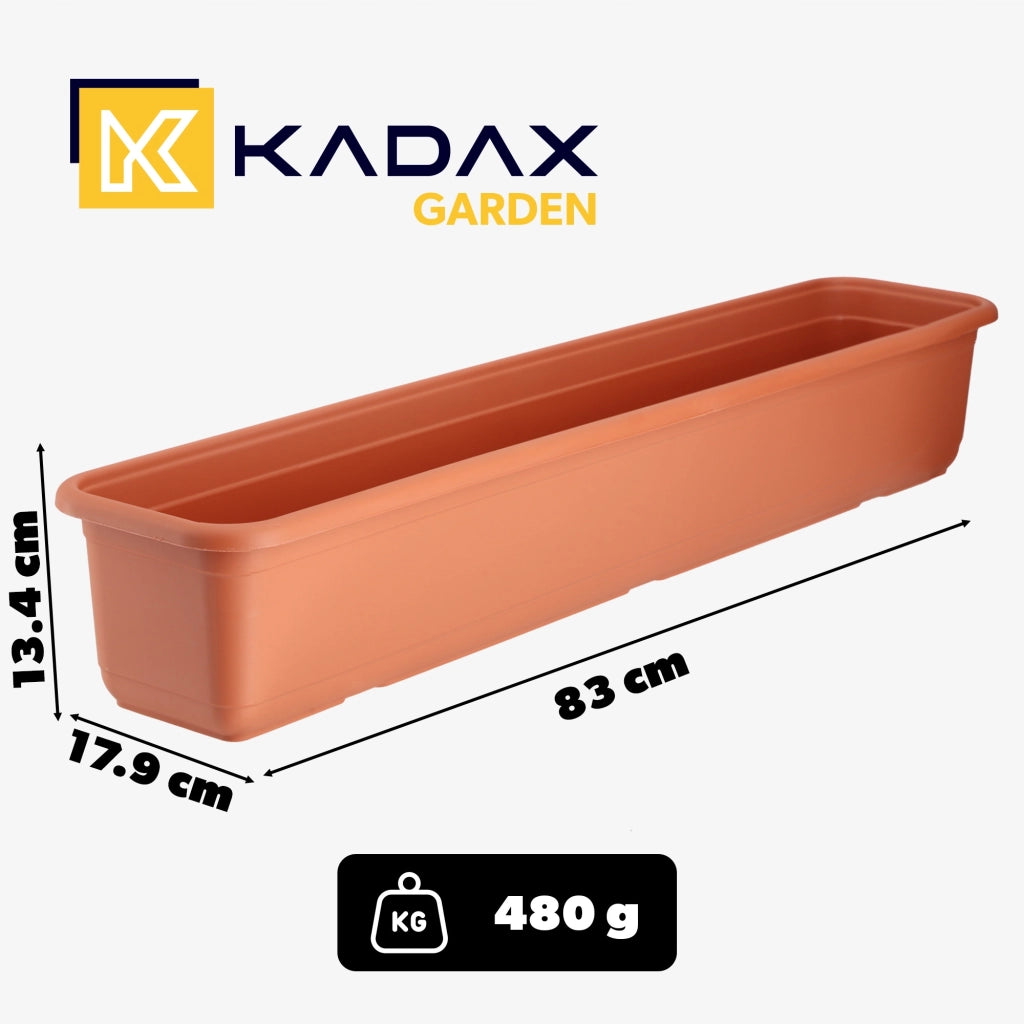 Vaso da fiori rettangolare in plastica KADAX per balcone, 80 cm.