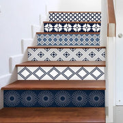 Set di adesivi per piastrelle da 12 - Adesivi acqua-resistenti - Adesivo auto-attacco e staccabile - Per superfici liscie - 100 cm x 18 cm - Blu - Piastrelle