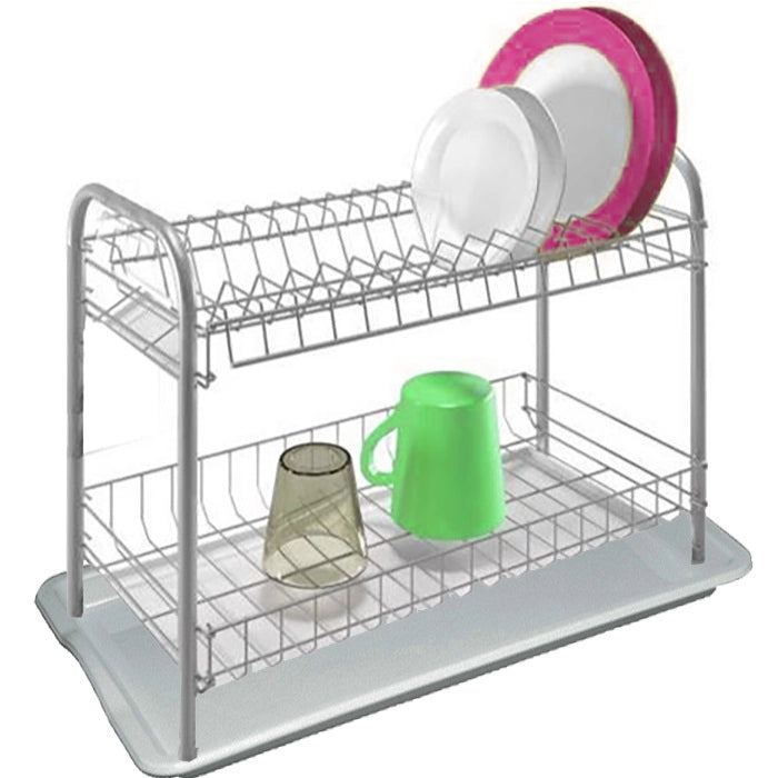 Scolapiatti da Cucina Lavello con Vassoio Zio 2 Posti Silver Artex