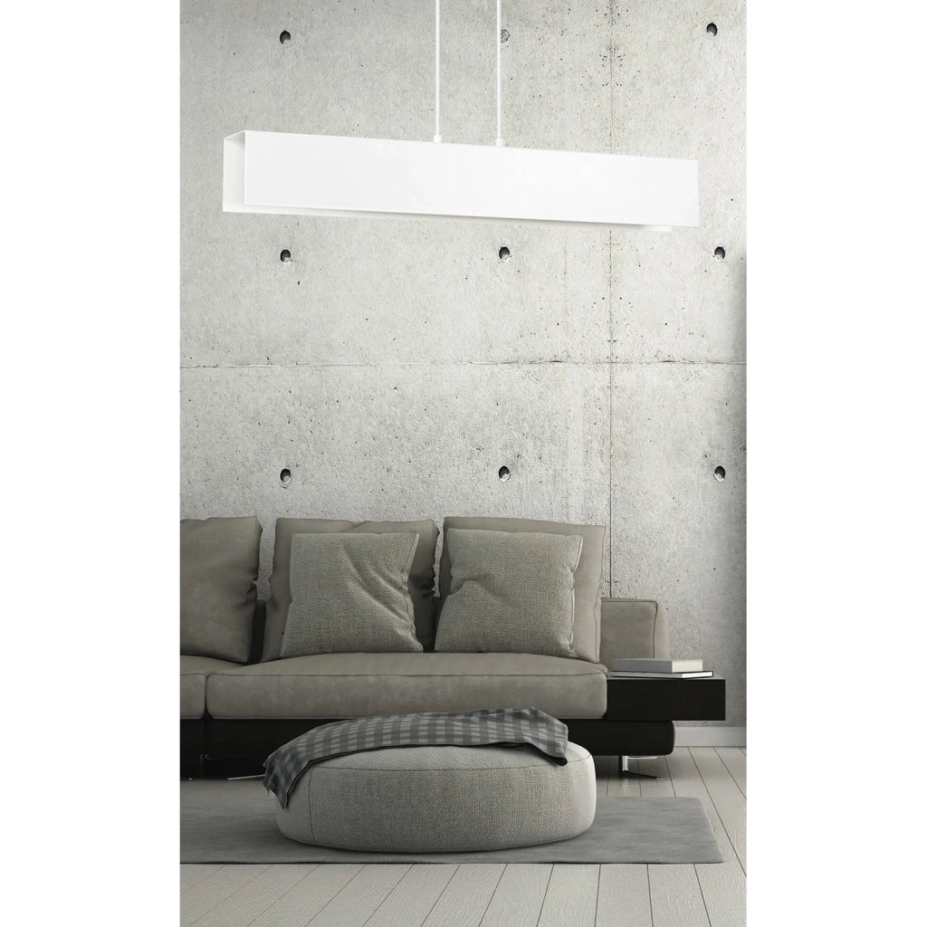 Lampadario Moderno 4 Luci Hachiman In Acciaio Bianco