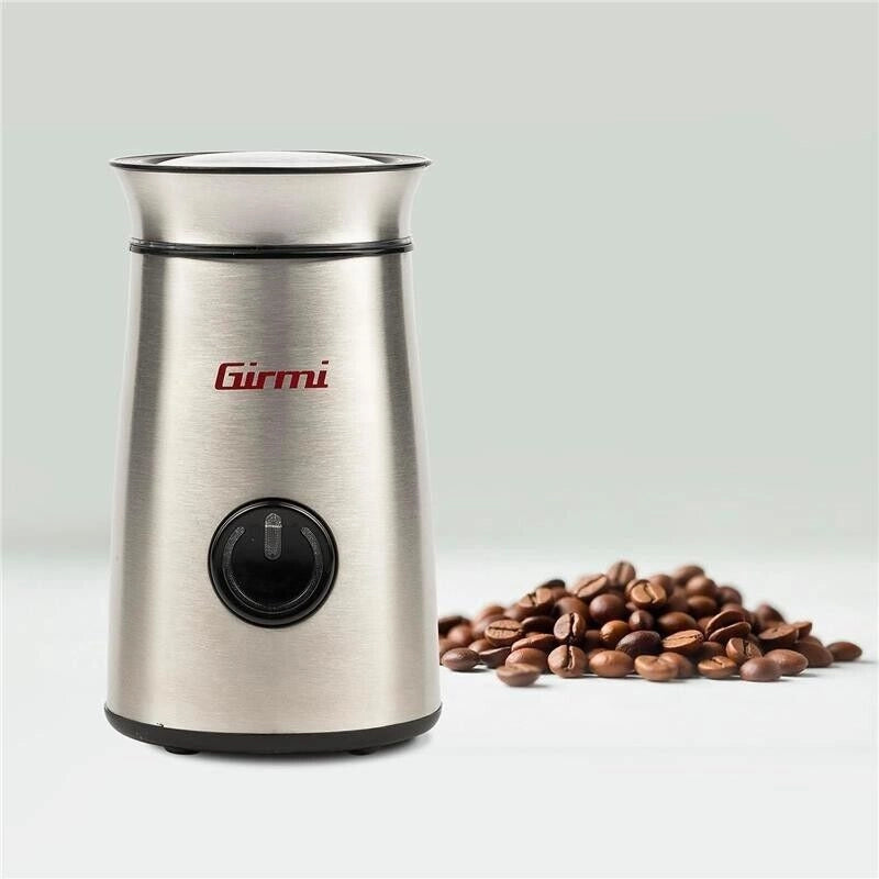 GIRMI MACINACAFFE 150 W CORPO INOX CAPACITÀ 50GR MACINA SPEZIE E CAFFÈ LAME INOX PULSANTE RETRO-ILLUMINATO + AVVOLGICAVO