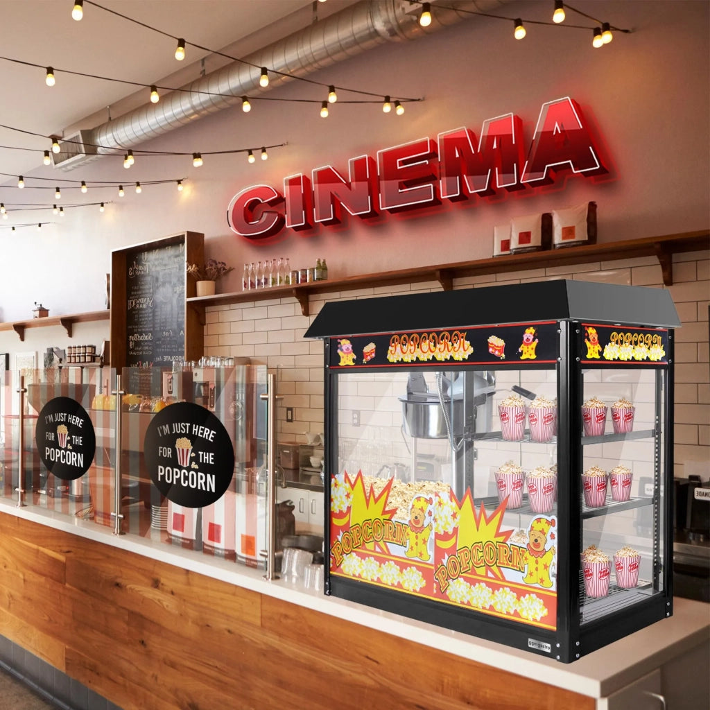 Macchina popcorn per eventi con ripiani riscaldati