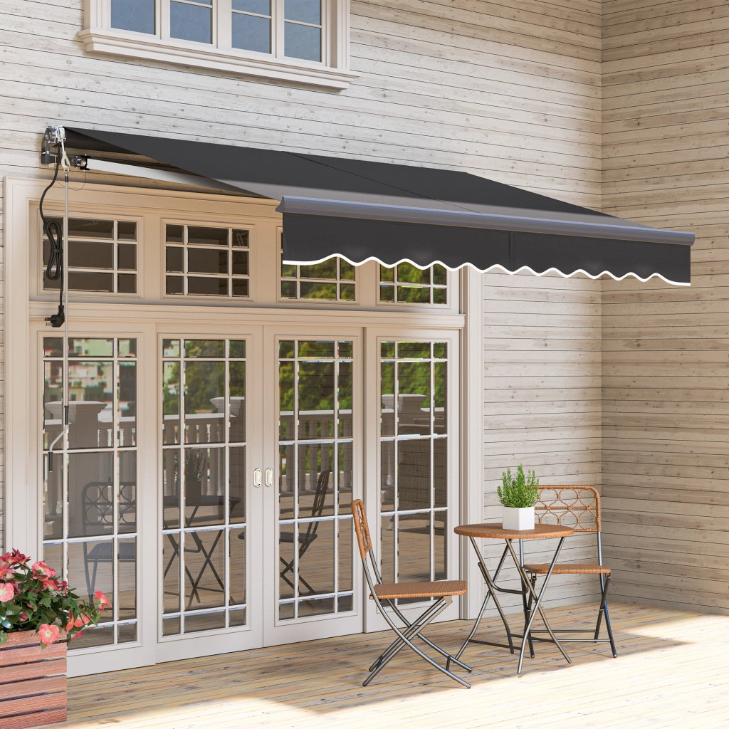 Tenda da Sole Retrattile Elettrica con Manovella ¨C Xylo ¨C Grigio Scuro 296x250 cm