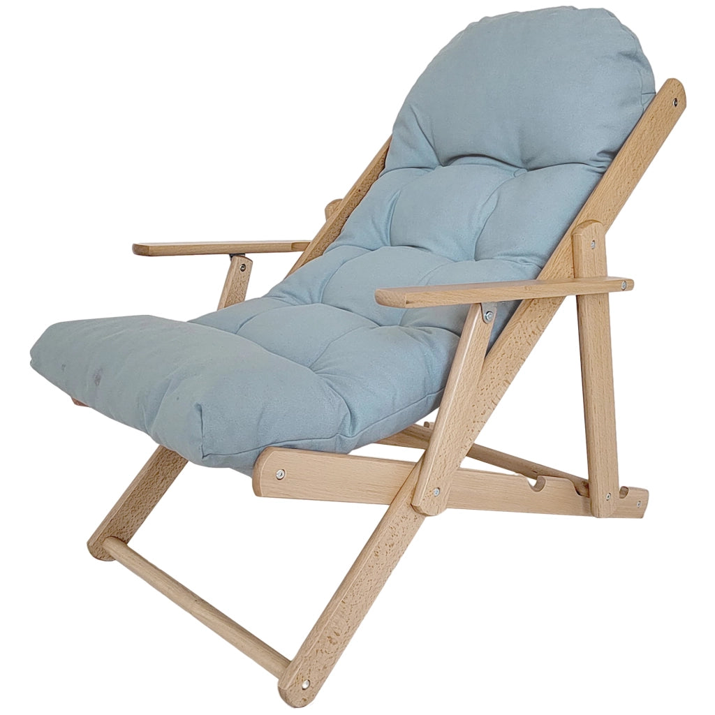 Poltrona relax reclinabile ¨C Xylo ¨C schienale regolabile, struttura in legno di faggio, grigio chiaro