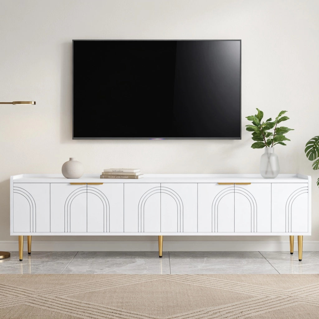 Cassettiera TV bianca in MDF lunghezza 170 cm