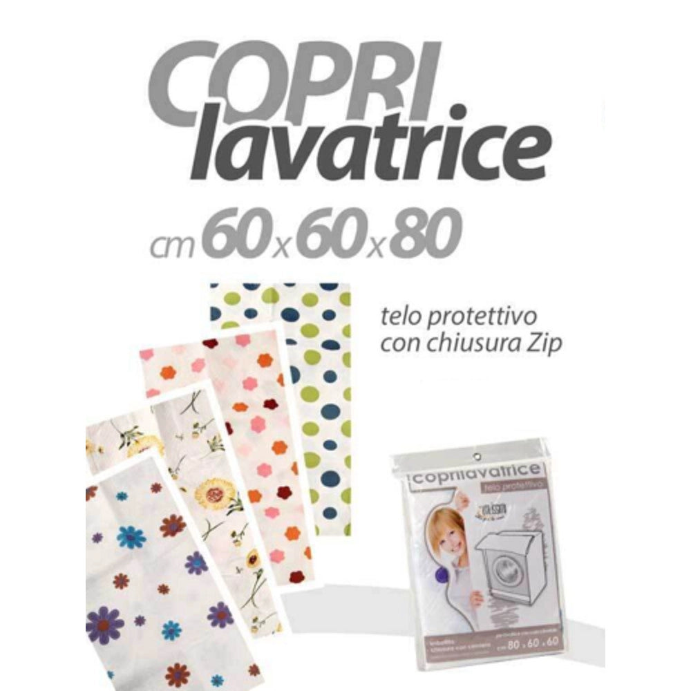 Trade Shop - Copri Lavatrice Prottetivo 60x60x80cm Imbottito Cerniera Telo Decori Ass. 345814 -