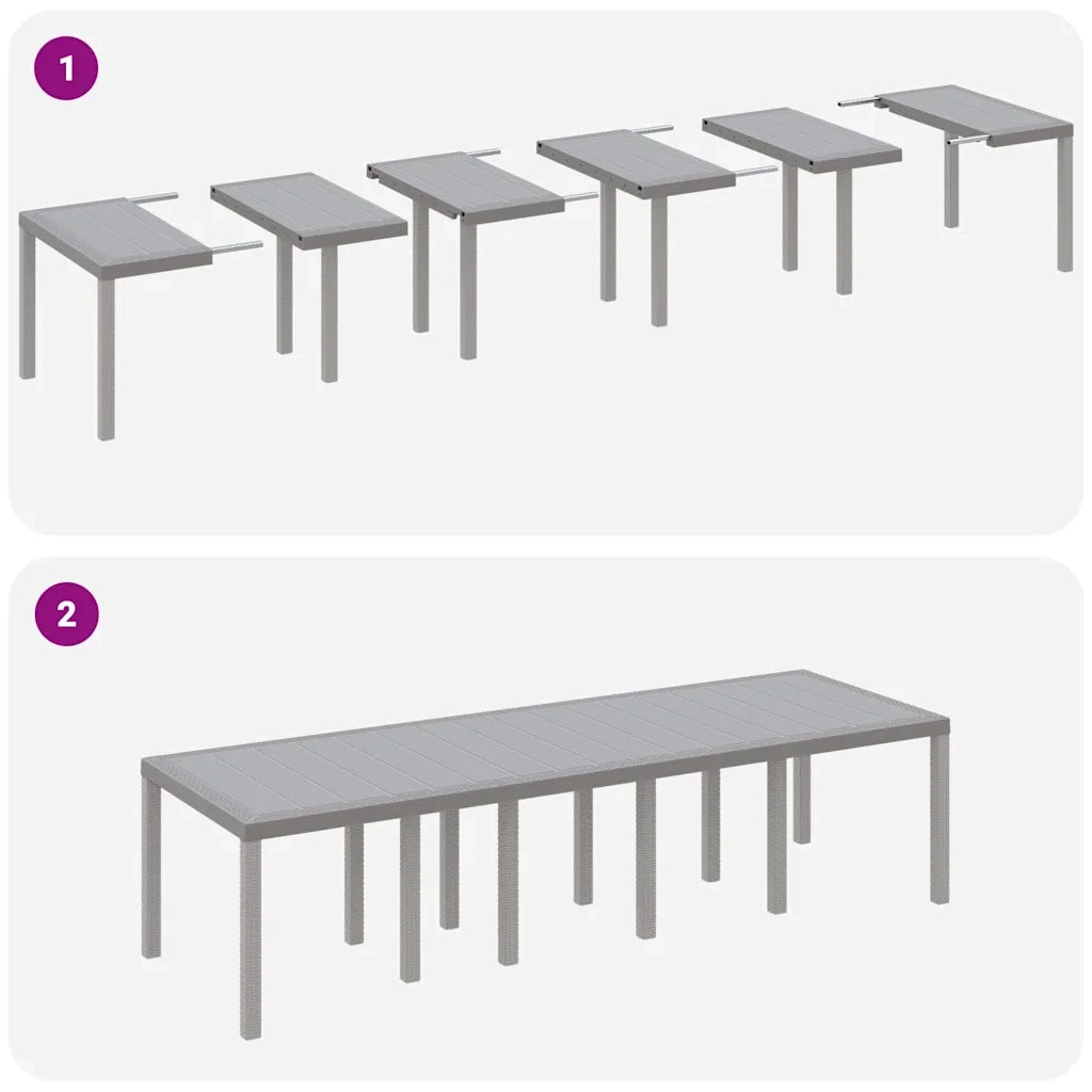 Set da Pranzo per Giardino Grigio chiaro e Antracite 3378630