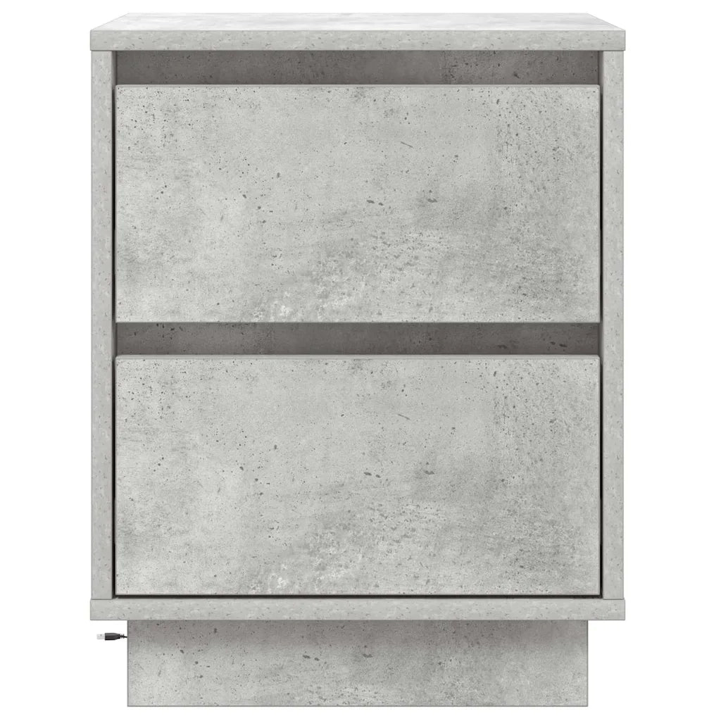 Comodino | Armadio da Notte | Mobiletto da notte Grigio cemento 39 x 34,5 x 50 cm