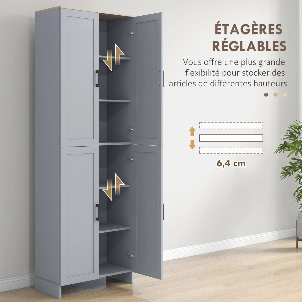 Armadio Cucina Alto ¨C zephmum ¨C Grigio 170 cm