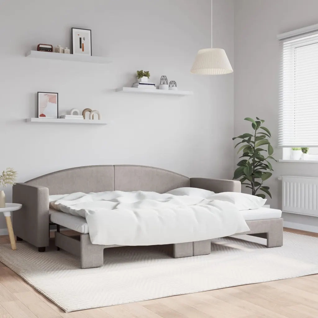 Divano letto | Sof¨¤ letto | Letto singolo Estraibile Tortora 80x200 cm Tessuto