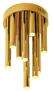 Plafoniera industriale Maxlight Organic 10 luci LED oro
