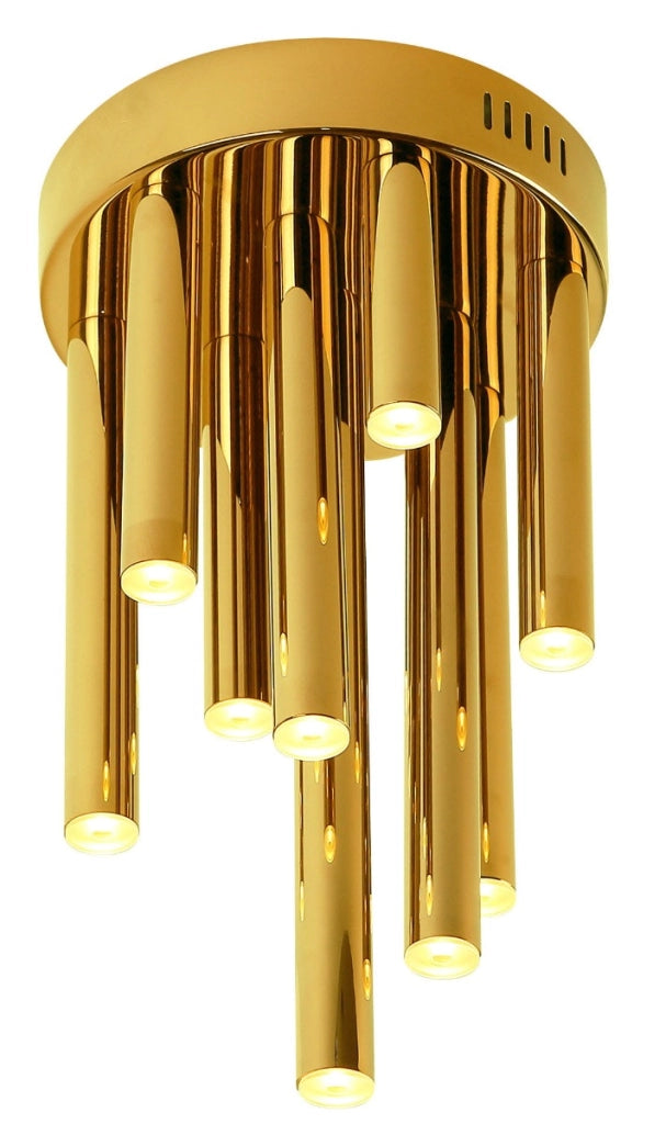 Plafoniera industriale Maxlight Organic 10 luci LED oro