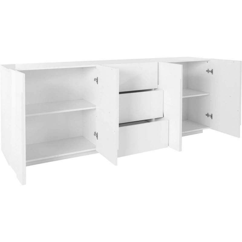Credenza Ping 220 – 4 ante/3 cassetti – Bianco Lucido