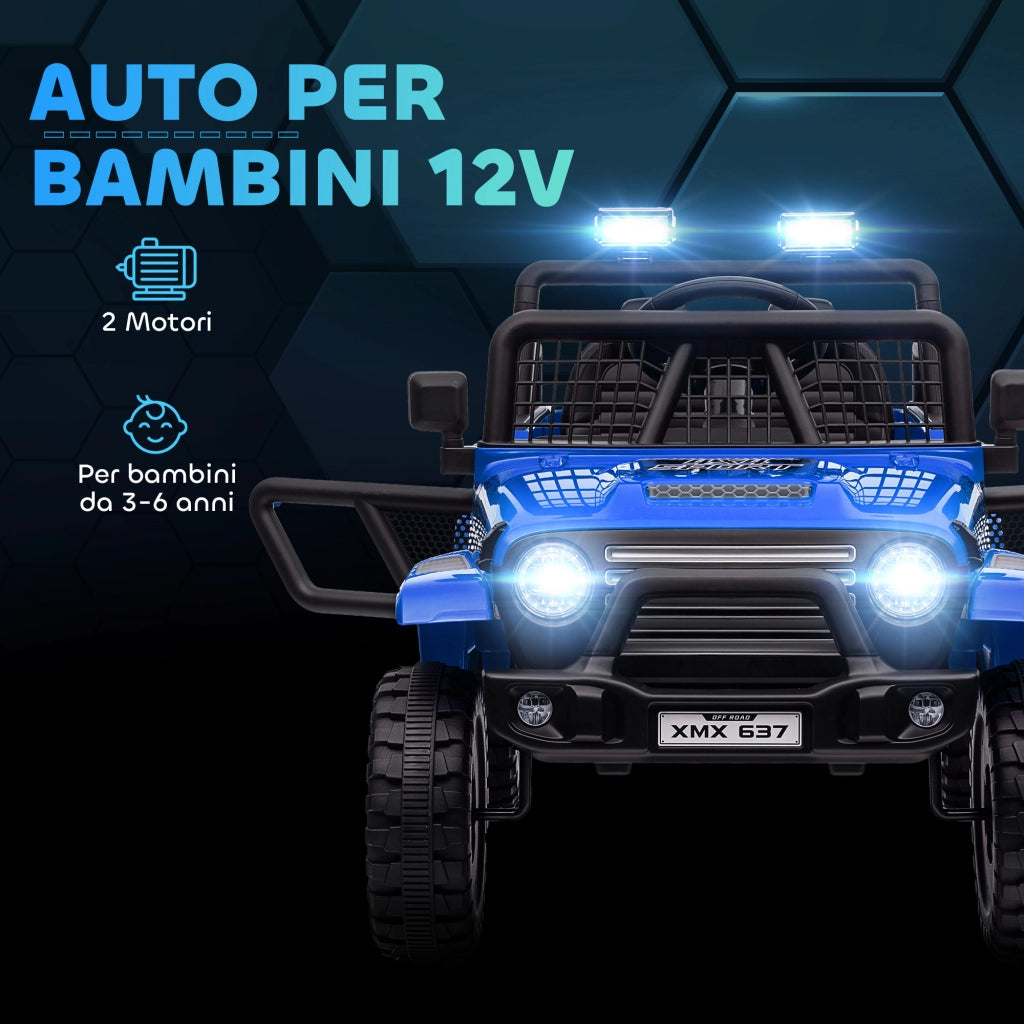 Macchina per Bambini Elettrica Fuoristrada 12V ¨C Zephmum ¨C Blu