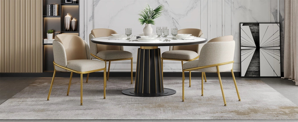 SEDIA da pranzo moderna Set da 4 pezzi Beige e Khaki con gambe inclinate