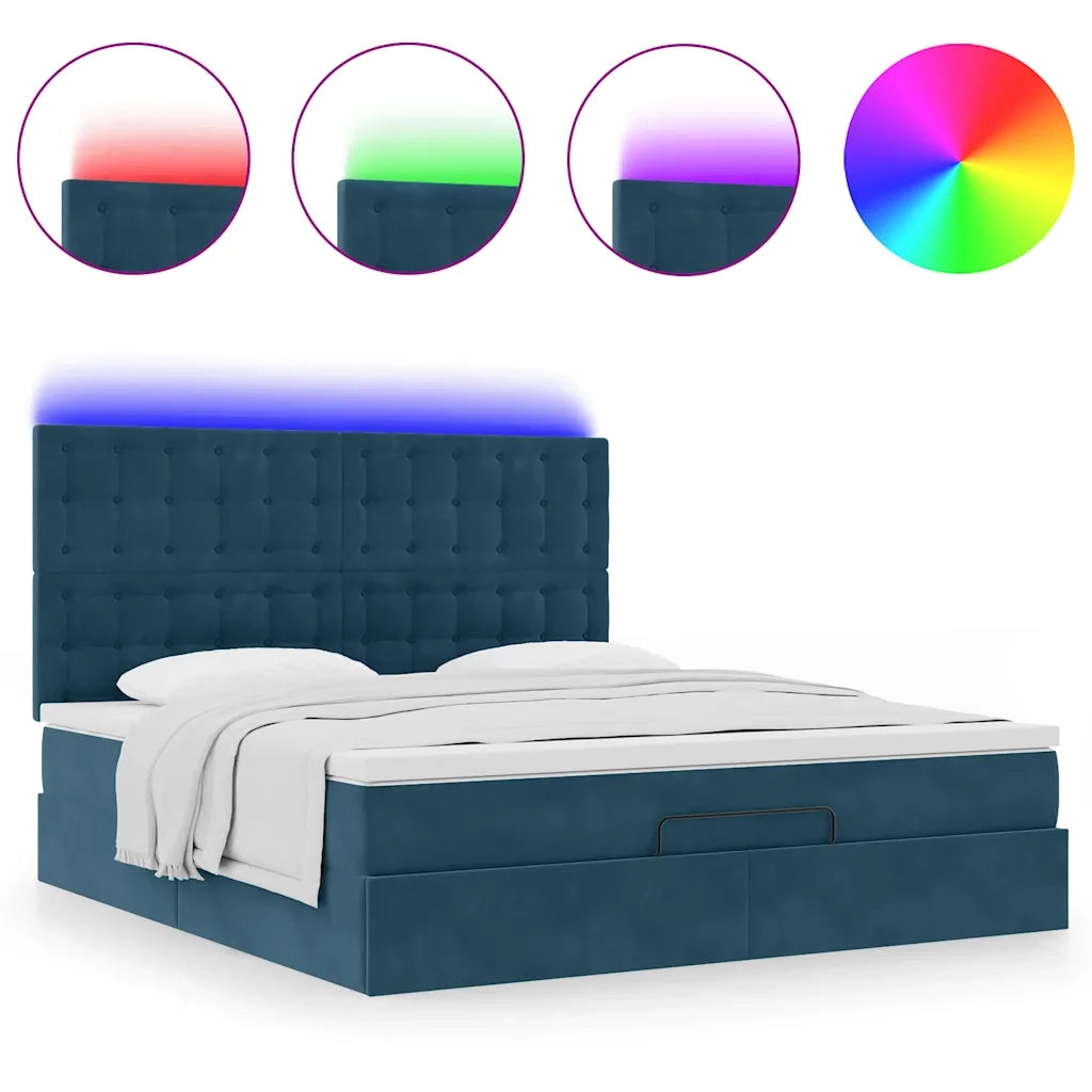 Struttura Letto Pouf con Materassi 160x200 cm Velluto 3314478