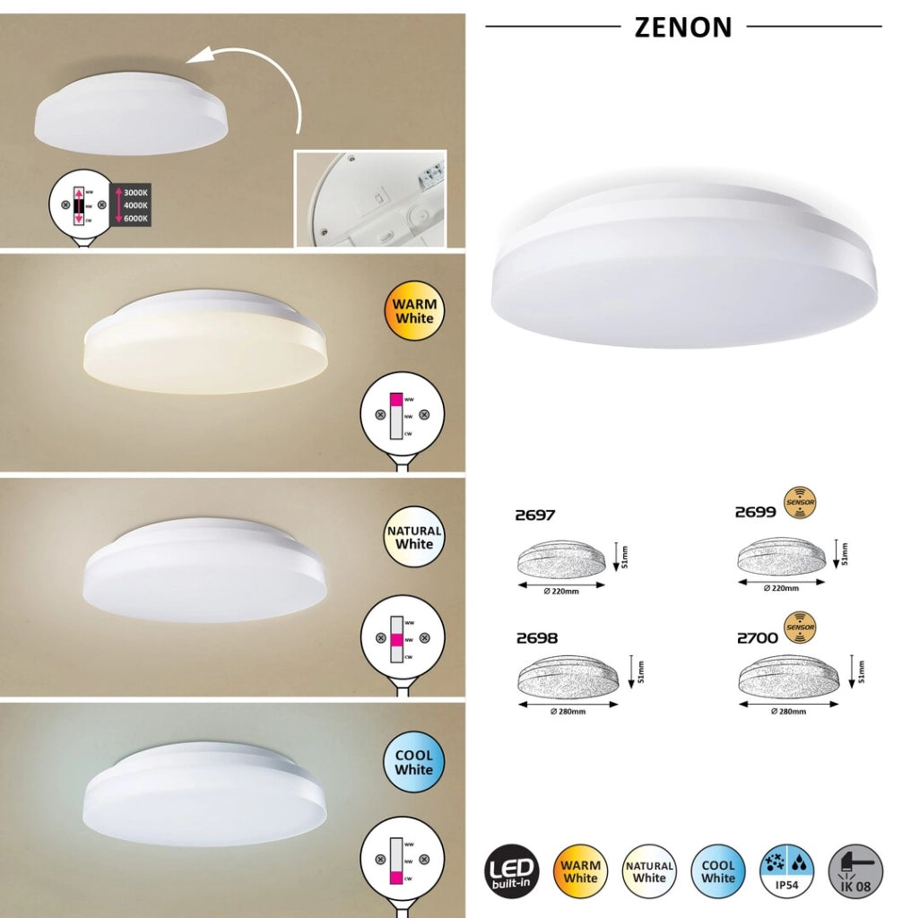Plafoniera LED esterno 24W CCT IP54 bianca Rabalux