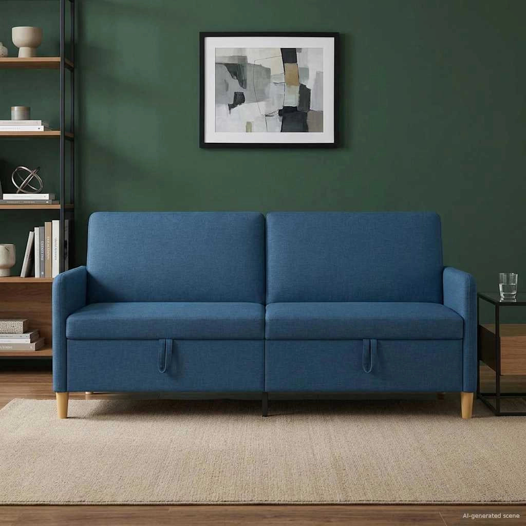 Divano con Storage Blu 192 x 78 x 87 cm Poliestere 42036983