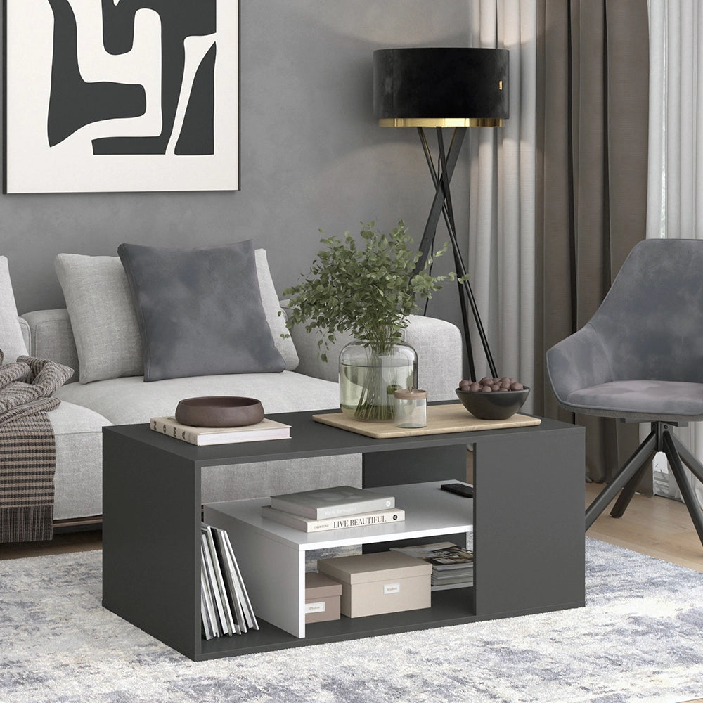 Vicco Tavolino da salotto Antracite/bianco 110 x 59 cm