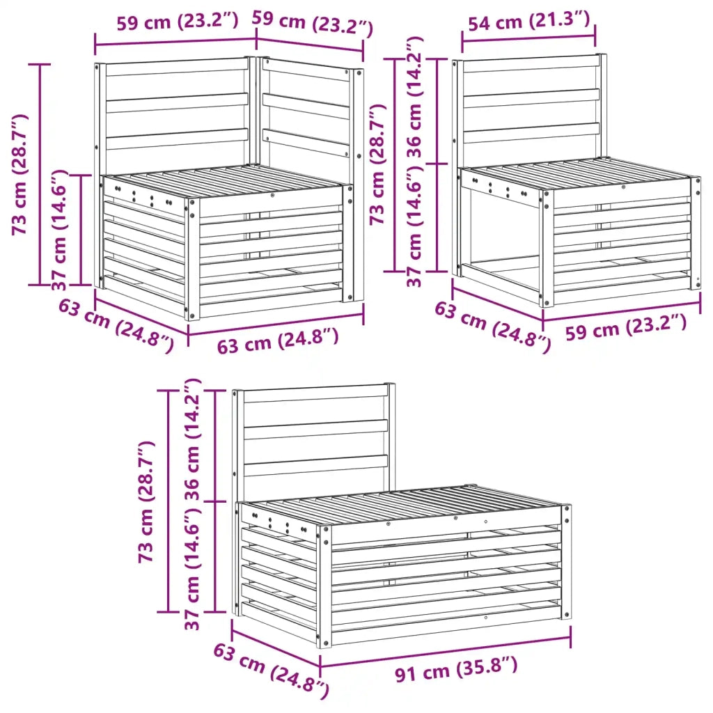 Set di divani da esterno 4 Pezzo Bianco 3392464
