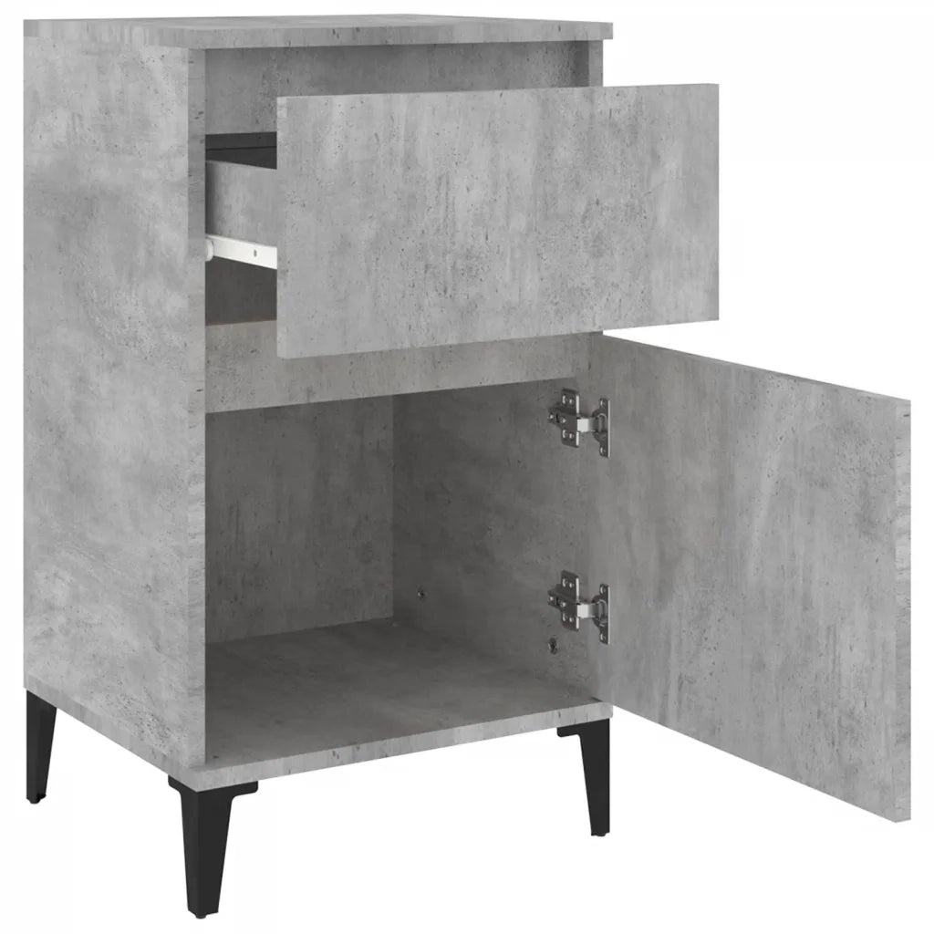 Comodini 2 pz Grigio Cemento 40x35x70 cm 819717