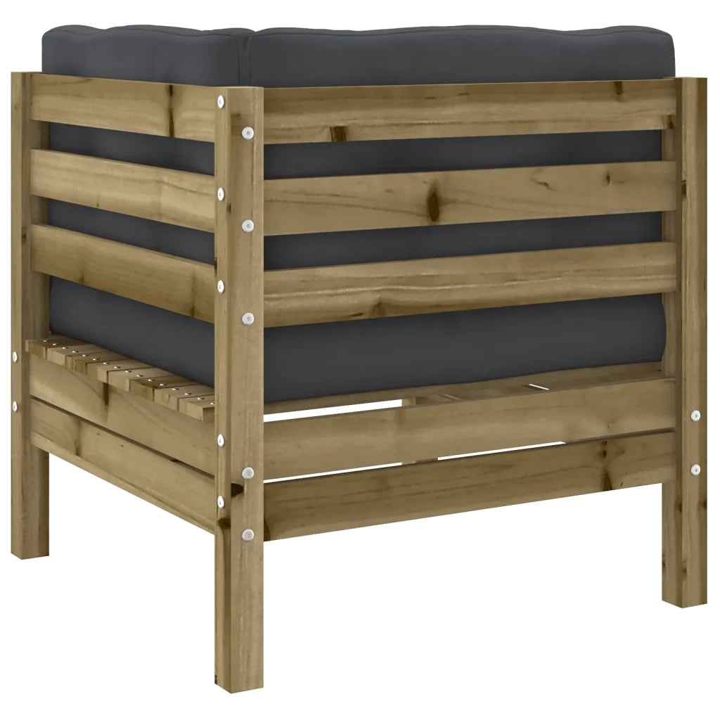 Set Divani da Giardino 4pz con Cuscini Legno Impregnato di Pino