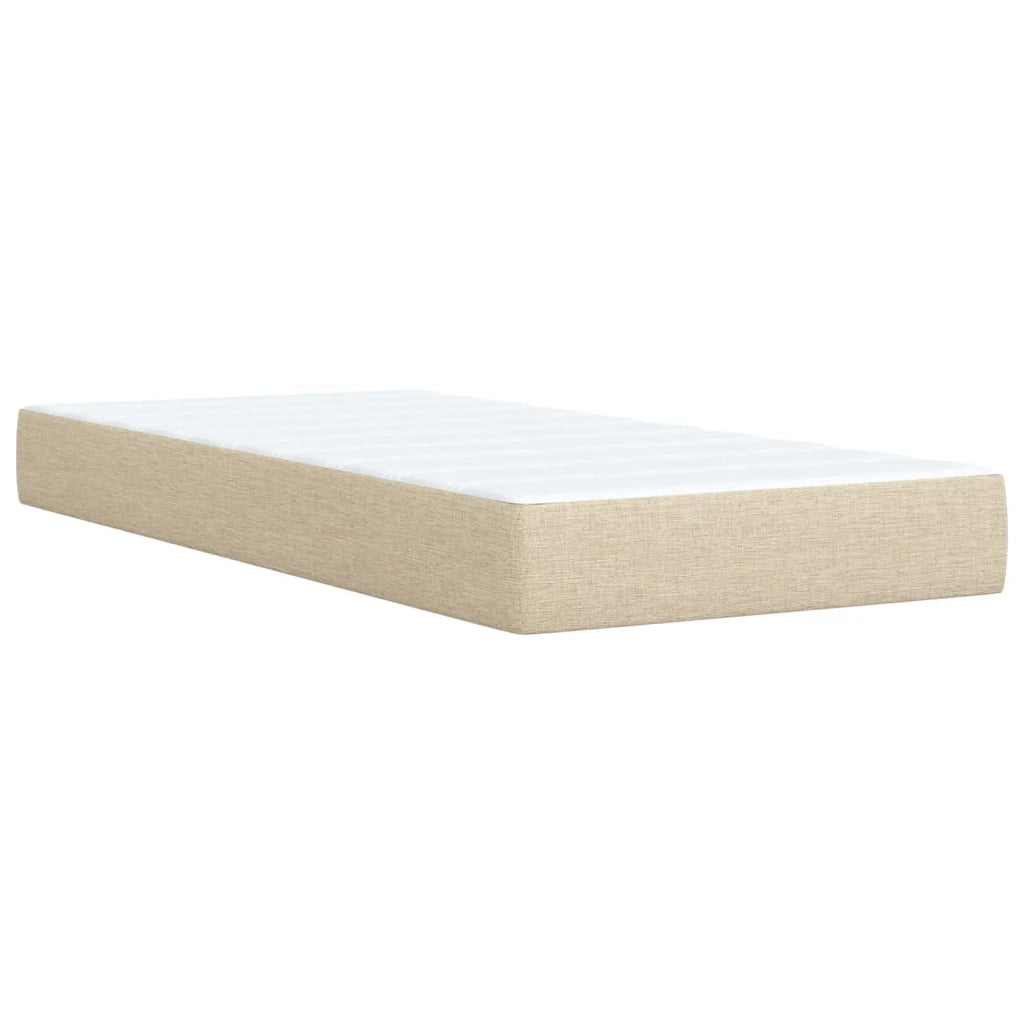Letto box spring con materasso Crema 80 x 200 cm Tessuto 3454745
