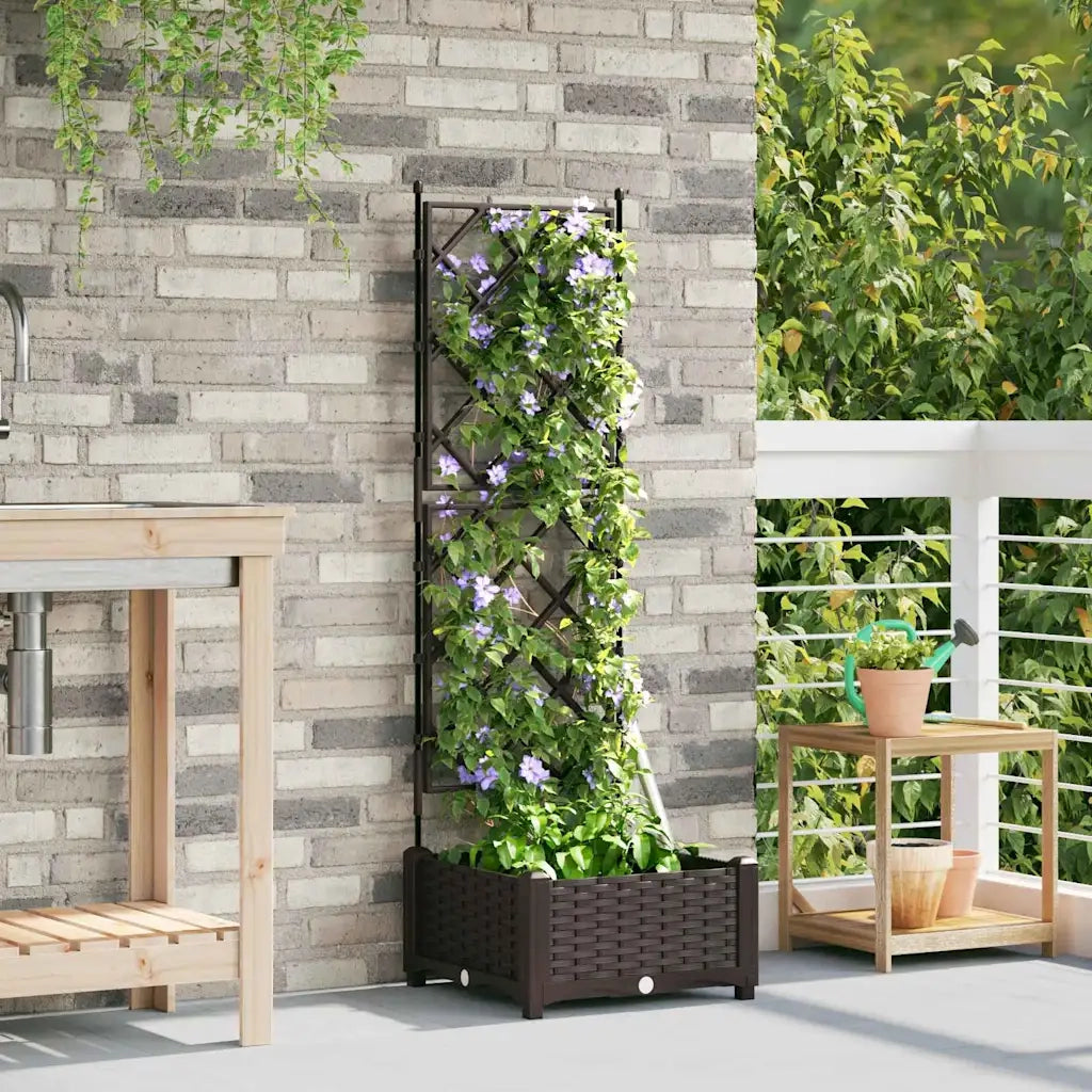 Vaso da giardino Marrone 40 x 40 x 125,5 cm Plastica 42002812