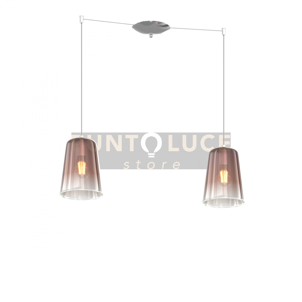 SOSPENSIONE CROMO SPOSTABILE 2 LUCI RAME 1164CR-S2 S-RA