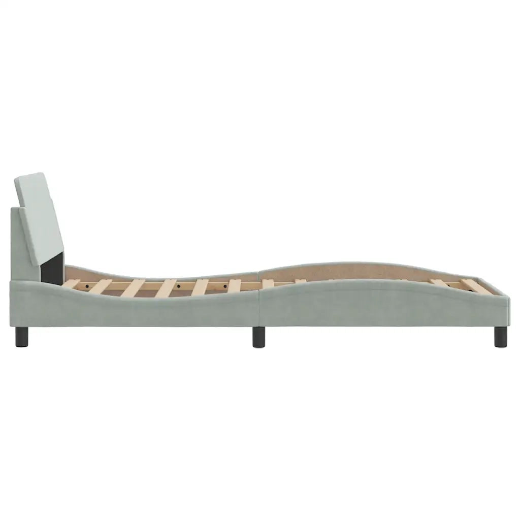 Struttura letto Dover Grigio Chiaro 90x190 cm in Velluto 373320